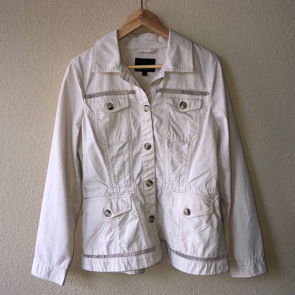 Banana Republic Eyelet Trimmed Jacket Size M